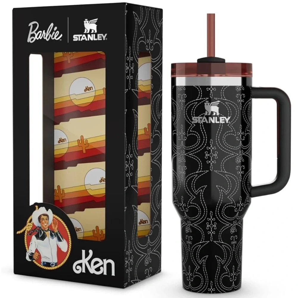 NIB Stanley x Barbie ‘80s Western Ken™ 40oz Tumbler-Midnight Black/Buckle 🤠